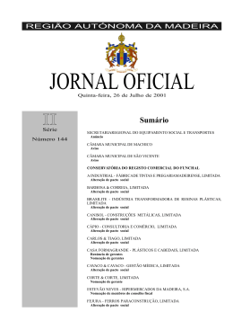 JORNAL OFICIAL - Governo Regional da Madeira
