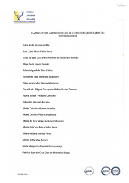 DE sAuDE &not; - Escola Superior de Sa&uacute;de de Portalegre