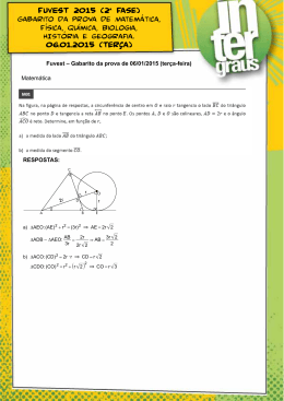 FUVEST 2015 (2&ordf; Fase) 06.01.2015 (Ter&ccedil;a)
