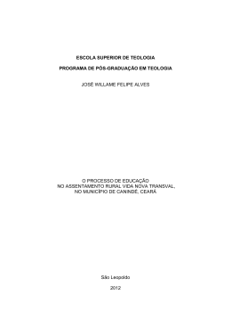 escola superior de teologia programa de p&oacute;s-gradua&ccedil;&atilde;o em