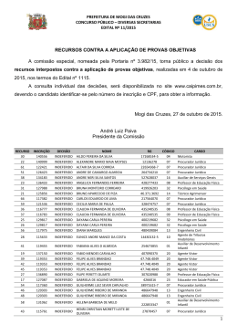 RECURSOS CONTRA A APLICA&Ccedil;&Atilde;O DE PROVAS OBJETIVAS A