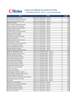 Resultado do Processo Seletivo ECISA 2014.1