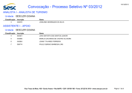 Convoca&ccedil;&atilde;o - Processo Seletivo N&ordm; 03/2012