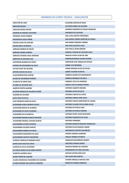 MEMBROS DO CORPO TÉCNICO – SENAI/DR/PB