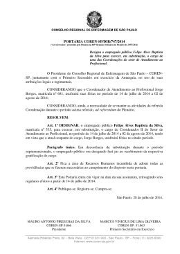 PORTARIA COREN-SP/DIR/747/2014 O Presidente do Conselho