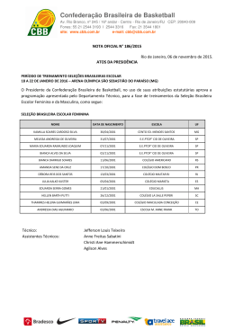 Sele&ccedil;&otilde;es Brasileiras Escolar, Feminina e Masculina