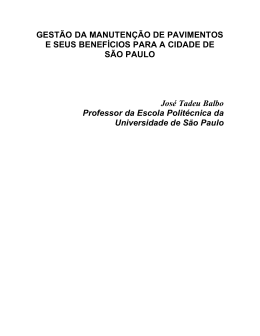GEST&Atilde;O DA MANUTEN&Ccedil;&Atilde;O DE PAVIMENTOS E SEUS