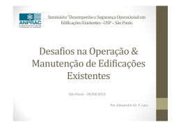 Desafios na Opera&ccedil;&atilde;o & Manuten&ccedil;&atilde;o de Edifica&ccedil;&otilde;es