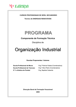 PROGRAMA Organiza&ccedil;&atilde;o Industrial