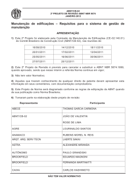 2&ordm; projeto de revis&atilde;o da ABNT NBR 5674 - abenc-ba