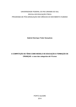 A competição de tênis como modelo de educação e formação de