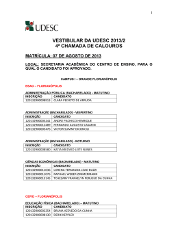 QUARTA CHAMADA - Vestibular 2013-2
