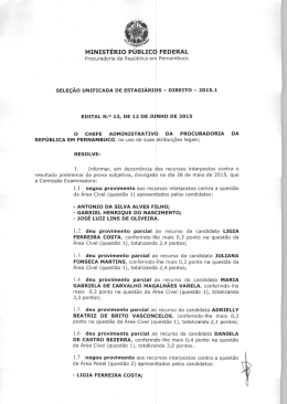 Resultado Final - Sele&ccedil;&atilde;o Unificada de Direito 2015.1