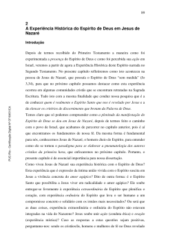 2 A Experi&ecirc;ncia Hist&oacute;rica do Esp&iacute;rito de Deus em Jesus