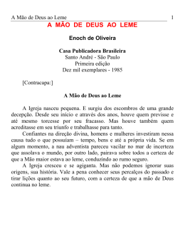 A M&Atilde;O DE DEUS AO LEME