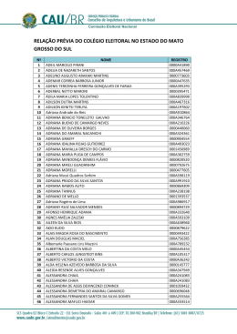 RELAÇÃO PRÉVIA DO COLÉGIO ELEITORAL NO