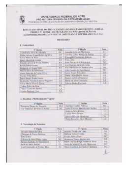 Resultado Final da Prova Escrita