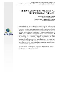 gerenciamento de projetos na administra&ccedil;&atilde;o p&uacute;blica