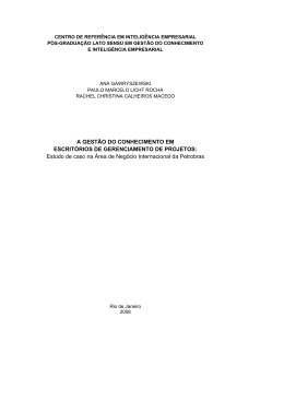 A GEST&Atilde;O DO CONHECIMENTO EM ESCRIT&Oacute;RIOS - Crie