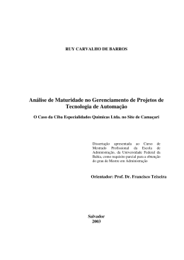 An&aacute;lise de Maturidade no Gerenciamento de Projetos de