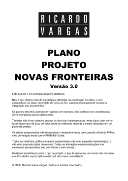 PLANO PROJETO NOVAS FRONTEIRAS