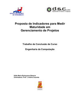 Proposta de Indicadores para Medir Maturidade em Gerenciamento