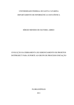 Evolu&ccedil;&atilde;o da ferramenta de gerenciamento de projetos dotProject