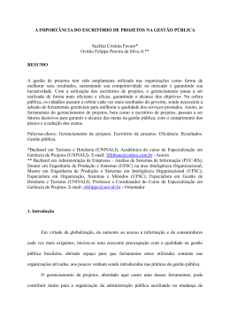 a import&acirc;ncia do escrit&oacute;rio de projetos na gest&atilde;o p&uacute;blica