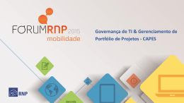 Governan&ccedil;a de TI & Gerenciamento de Portf&oacute;lio de Projetos