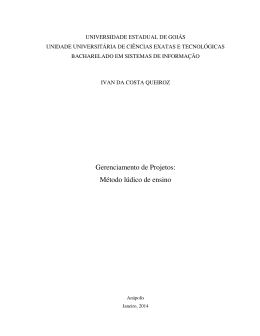 Gerenciamento de Projetos: M&eacute;todo l&uacute;dico de ensino