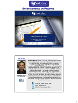 Gerenciamento de Projetos - Sustentare Escola de Neg&oacute;cios