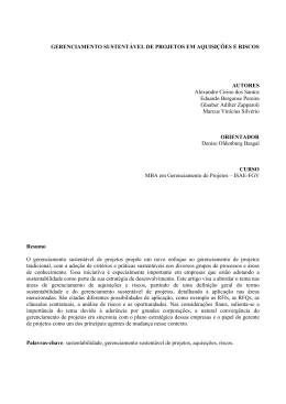 GERENCIAMENTO SUSTENT&Aacute;VEL DE PROJETOS EM