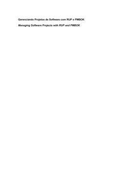 Gerenciando Projetos de Software com RUP e PMBOK