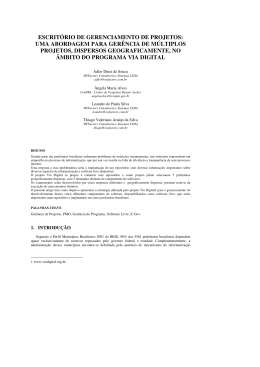 ESCRIT&Oacute;RIO DE GERENCIAMENTO DE PROJETOS: UMA