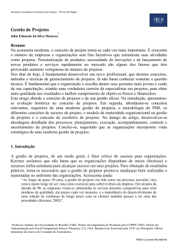 Gest&atilde;o de Projetos