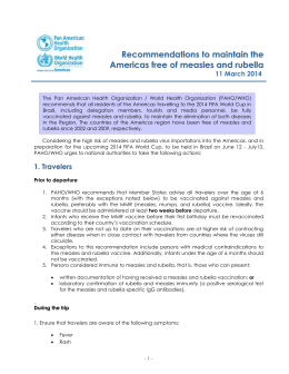 Recommendations to maintain the Americas free of measles