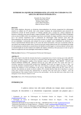 ESTRESSE DA EQUIPE DE ENFERMAGEM ATUANTE NO