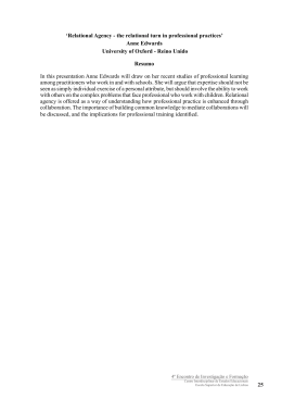 25 `Relational Agency - the relational turn in professional practices
