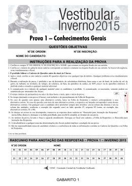 Prova 1 &ndash; Conhecimentos Gerais