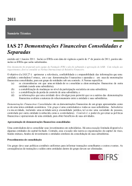 IAS 27 Demonstrações Financeiras Consolidadas e Separadas
