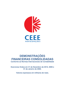 Demonstra&ccedil;&otilde;es Financeiras 2010