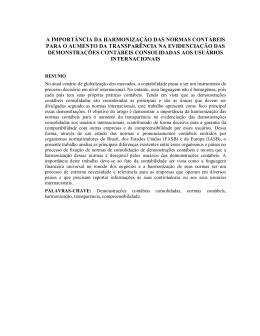 A IMPORT&Acirc;NCIA DA HARMONIZA&Ccedil;&Atilde;O DAS NORMAS CONT&Aacute;BEIS