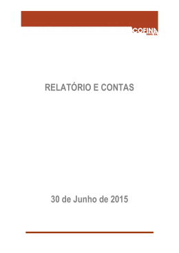 Relatório e Contas 1º semestre 2015