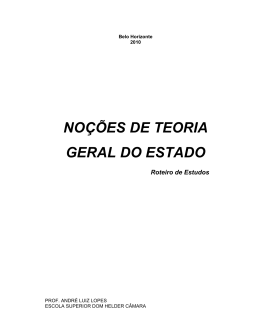 NOÇÕES DE TEORIA GERAL DO ESTADO