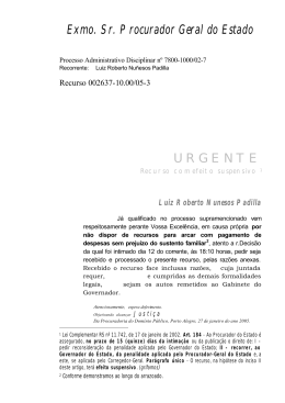 Exmo. Sr. Procurador Geral do Estado URGENTE