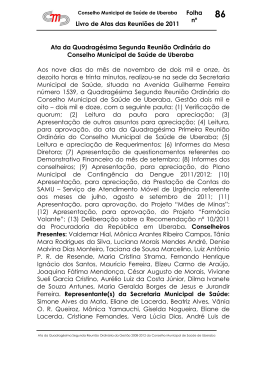 Resumo da Ata da Trig&eacute;sima Segunda Reuni&atilde;o Ordin&aacute;ria do