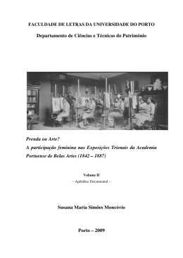 Departamento de Ci&ecirc;ncias e T&eacute;cnicas do Patrim&oacute;nio Prenda ou Arte?
