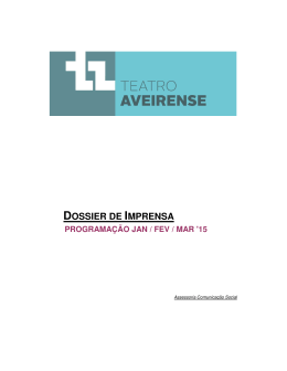 DOSSIER DE IMPRENSA - C&acirc;mara municipal de Aveiro