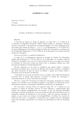Ac&oacute;rd&atilde;o do Tribunal Constitucional n.&ordm; 3/2011 125.83 Kb