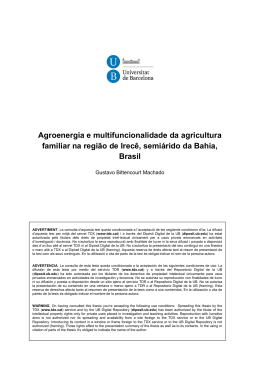 Agroenergia e multifuncionalidade da agricultura familiar na regi&atilde;o
